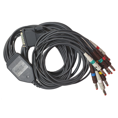 Patient cable 10-lead AHA, anthracite, 2m, banana, For MS-2010, MS-2015
