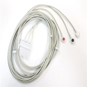 3-wire patient cable, AHA 3m, snap type
